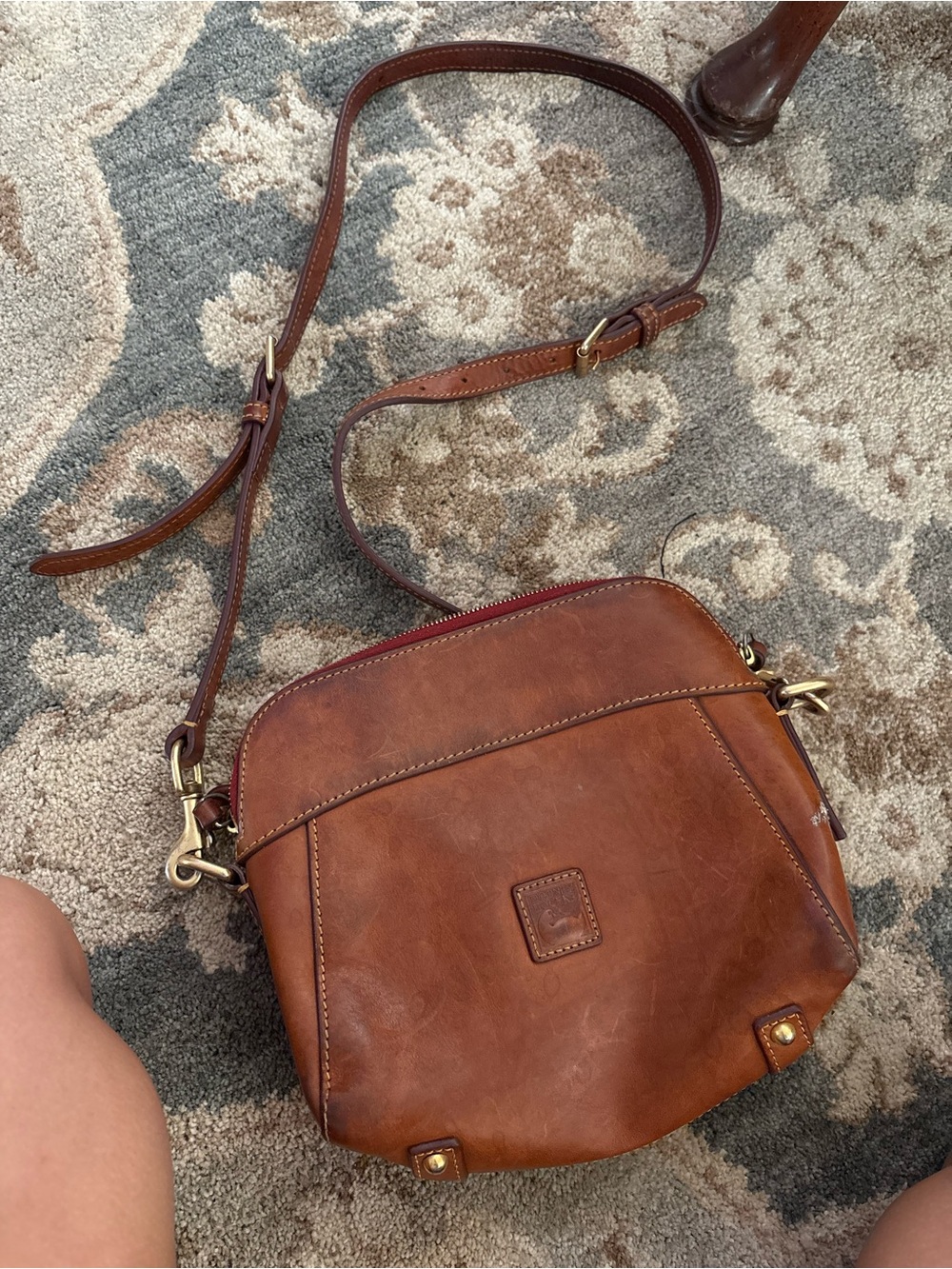 Dooney & Bourke Chestnut Brown Leather Crossbody Bag
